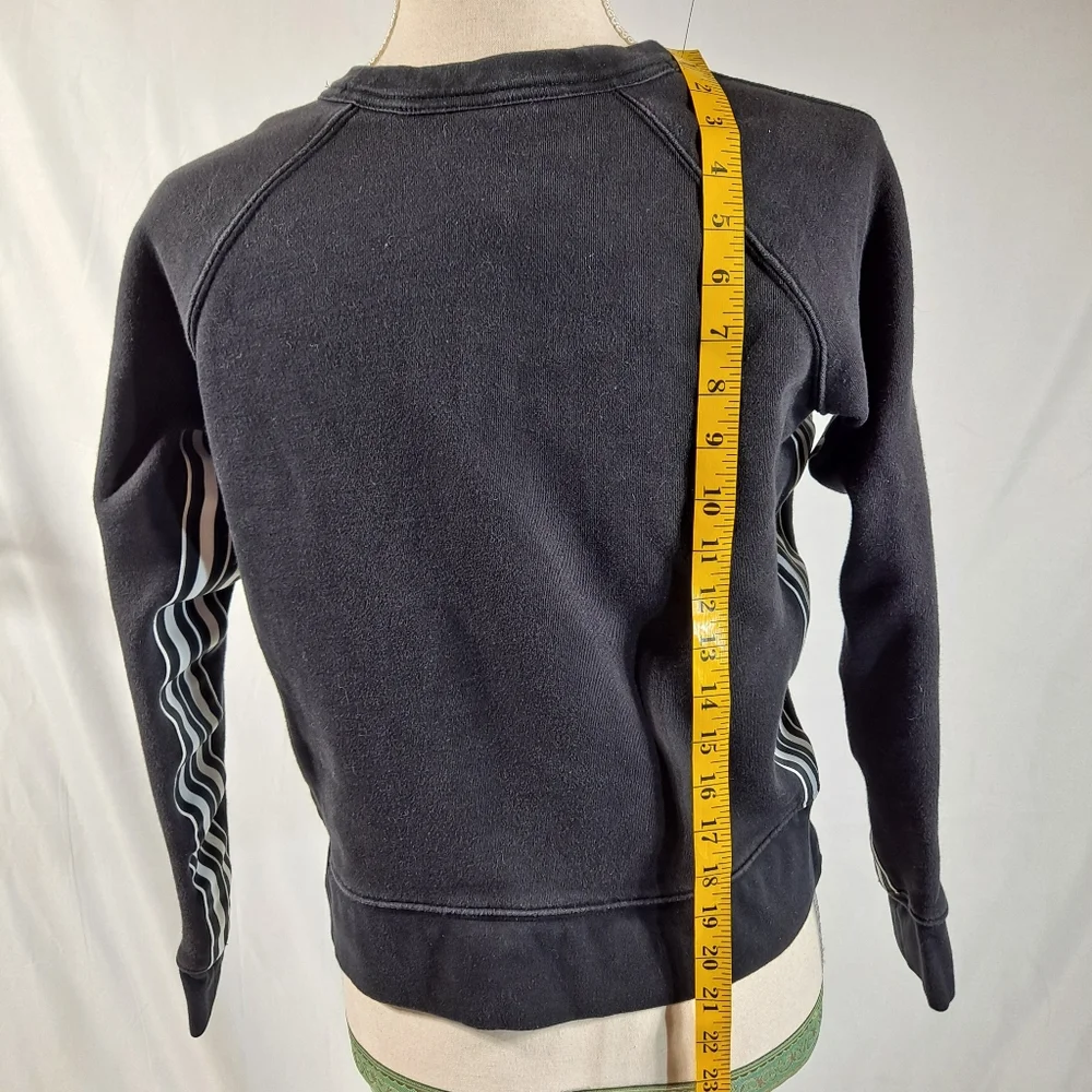 Athleta Black And White Striped Racer Cropped Sweatshirt - Picture 4 of 7